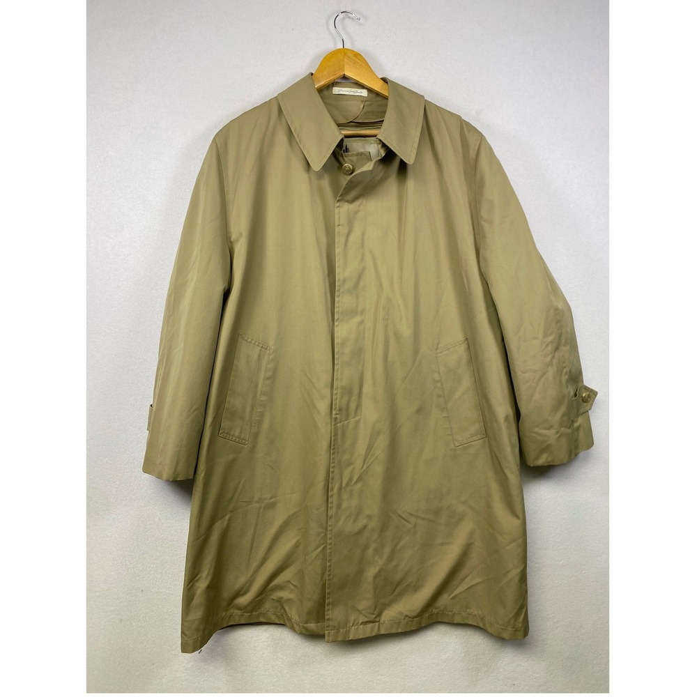 Misty Harbor Tan Full Length Trench Coat with Removable Fur Lining Size 42 Short